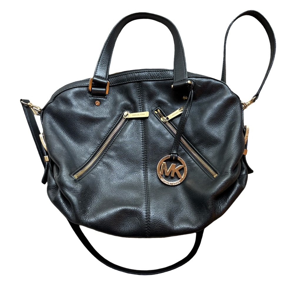 Vintage Michael Kors Black Shoulder Bag with Gold Accents